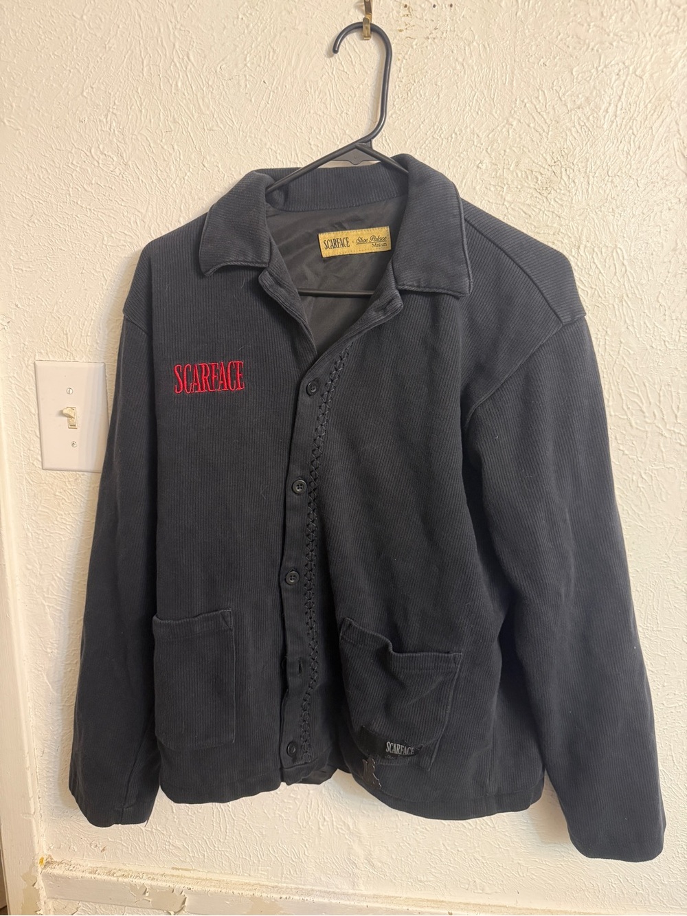 Vintage Scarface Embroidered Black Men's Jacket - Picture 2 of 7